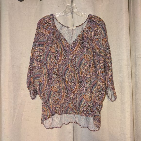 Easel Los Angeles Tops - Elegant Multicolor Paisley Blouse